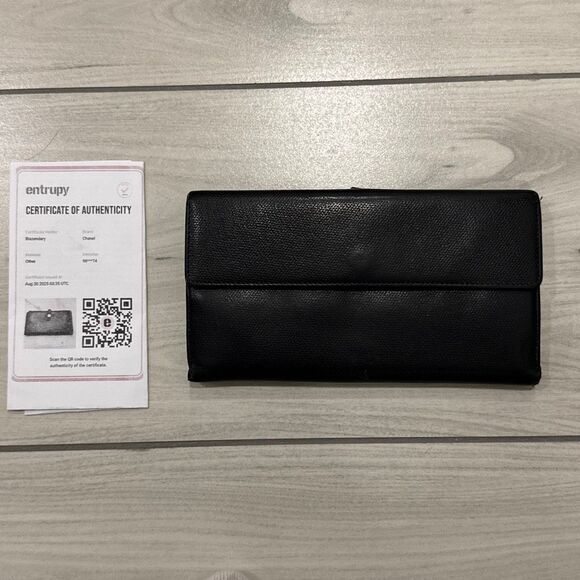 Chanel vintage CC Black Button Bifold Wallet   Authentic. Come with authenticity - Picture 12 of 14